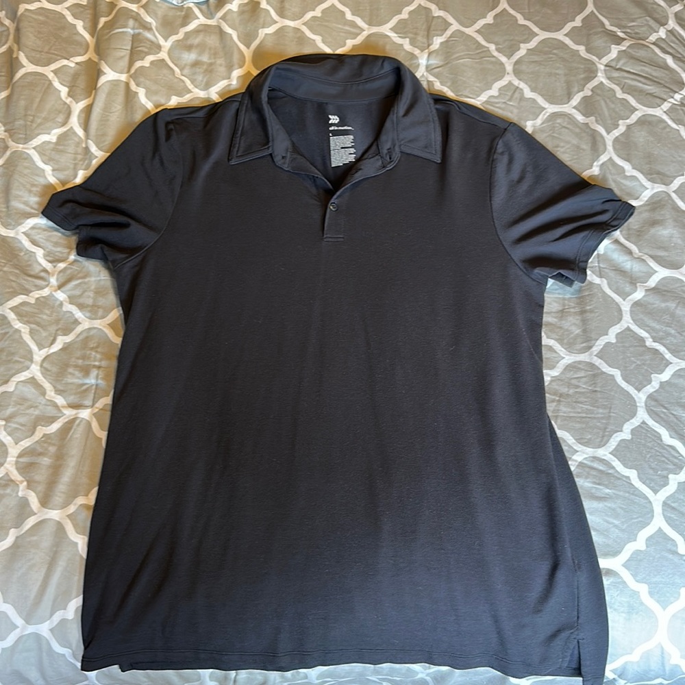 Black Collar Chest Button Up Dress Shirt
